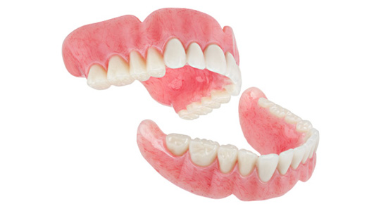 a photo of dentures